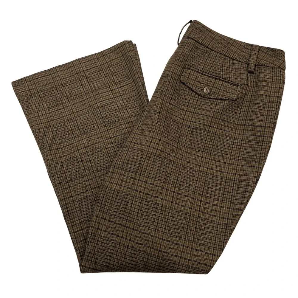 Urban Outfitters Pants Womens 16 Brown Plaid Wide Flare Leg Dark Academia Preppy